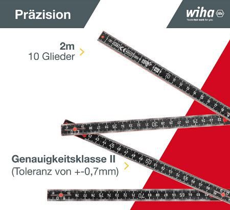 Wiha Longlife Plus Composite Meterstab, 2m, metrische Skala für 9,92€ (statt 13€)