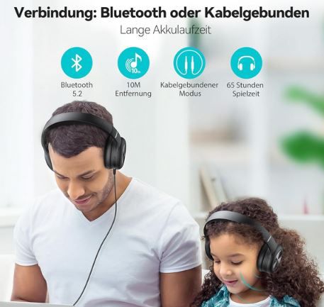 Tecknet Over Ear Bluetooth Kopfhörer mit 65 Std. Laufzeit für 18,99€ (statt 24€)