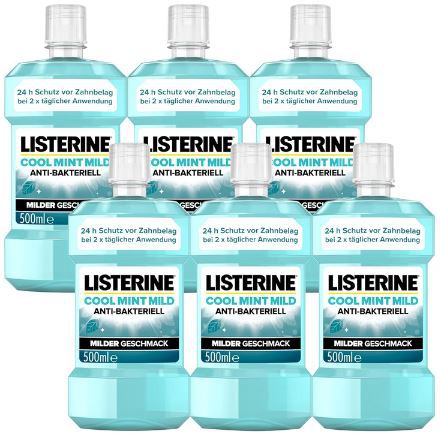6er Pack LISTERINE Cool Mint Mild Mundspülung (6 x 500 ml) für 17,21€ (statt 19€)