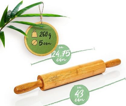 bambuswald ökologisches Nudelholz aus 100% Bambus für 8,49€ (statt 18€)