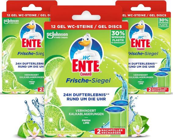 3er Pack WC Ente Frische Siegel Nachfüller, Limone für 9,09€ (statt 13€)