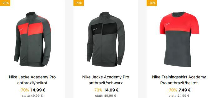 Geomix: Nike Academy Pro Sale mit 80% Rabatt   z.B. Trainingsjacke ab 10,99€ (statt 32€)