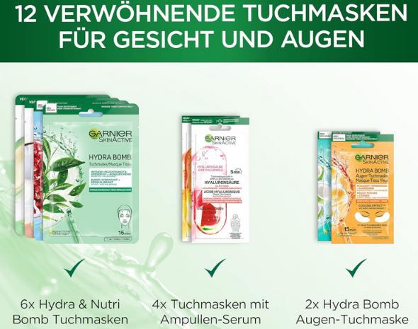 Garnier Tuchmasken Adventskalender für 13,96€ (statt 20€)