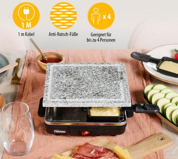 Tristar RA 2745 Raclette mit Steingrillplatte für 26,99€ (statt 32€)