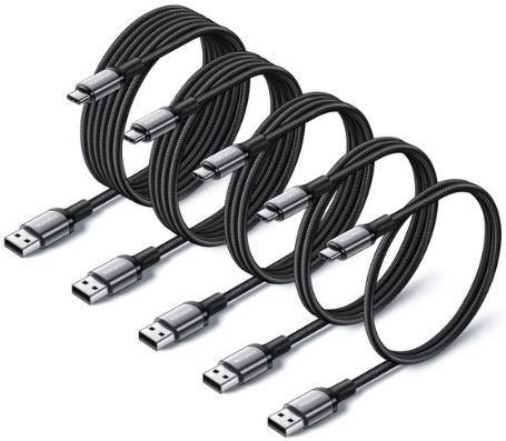 5er Pack Rocoren USB A auf USB C Kabel mit 0,5   3m für 8,49€ (statt 17€)