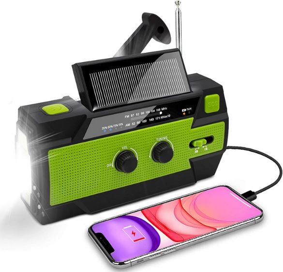 Nigecue Solar Kurbelradio mit AM/FM & 4.000mAh Powerbank für 12,99€ (statt 17€)