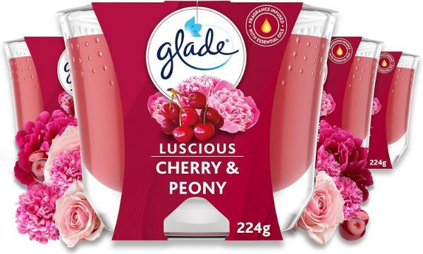 4er Pack Glade (Brise) Duftkerze im Glas, Cherry & Peony ab 18,26€ (statt 24€)