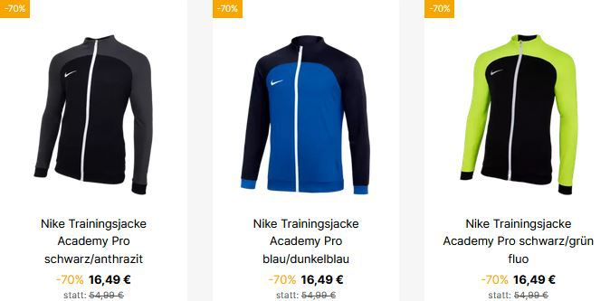 Geomix: Nike Academy Pro Sale mit 80% Rabatt   z.B. Trainingsjacke ab 10,99€ (statt 32€)