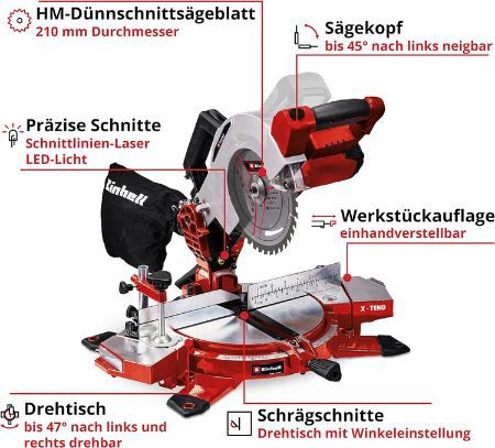 Einhell TE MS 18/210 Li Solo Akku Kappsäge für 97€ (statt 144€)