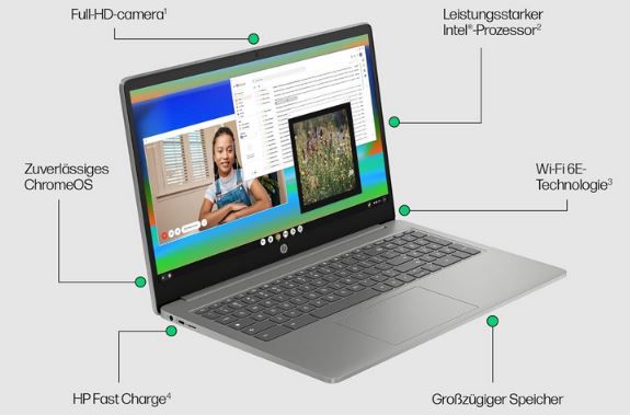 HP Chromebook (956C7EA) mit 15,6 FHD Display, i3 N305 für 299€ (statt 399€)