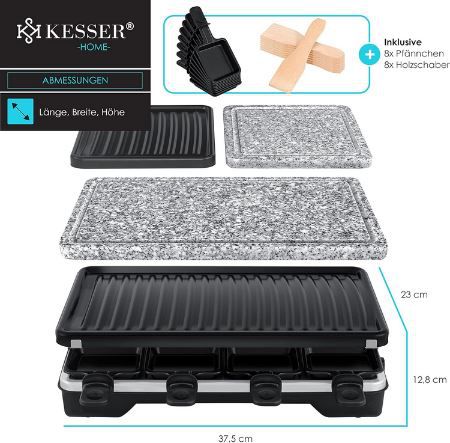 Kesser Raclette Grill mit Naturgrillstein für 8 Personen für 54,80€ (statt 65€)