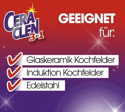 Ceraclen Reiniger & Pfleger für Keramik, Induktion + Edelstahl ab 2,51€ (statt 3,15€)