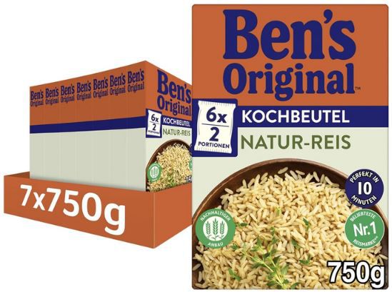 7er Pack Bens Original Natur Reis (7x 750g) ab 16,47€ (statt 24€)