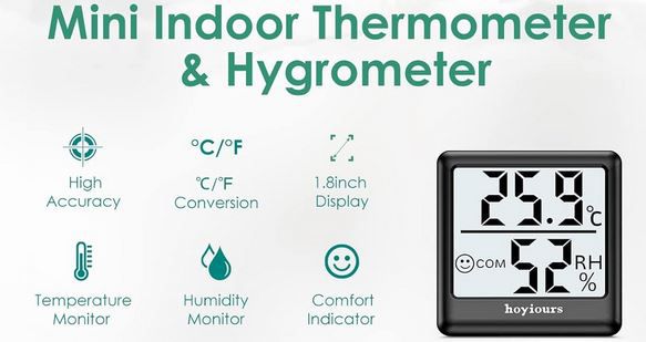 3x hoyiours Digital Innen Thermo  & Hygrometer für 7,14€ (statt 13€)