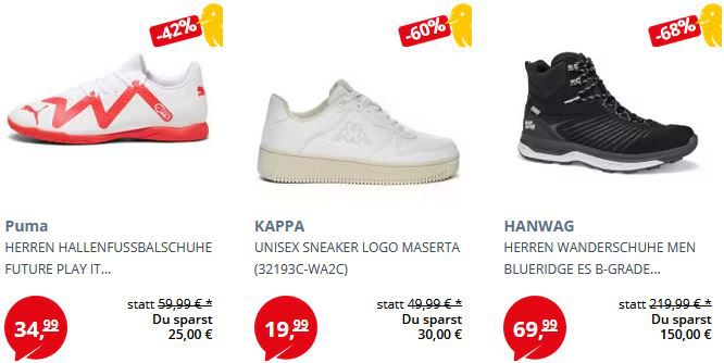 PickSport: 20% Extra Rabatt auf alle Schuhe   z.B. KAPPA Sneaker für 21€ (statt 34€)