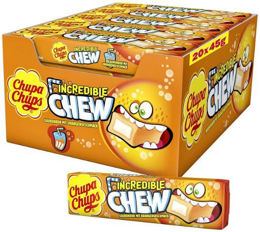 20er Pack Chupa Chups Incredible Chew Orange Kau BonBons für 16,43€ (statt 19€)