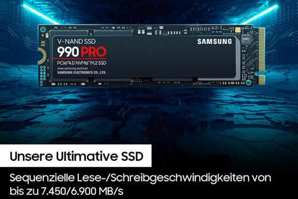 Samsung 990 PRO NVMe M.2 SSD mit 2 TB für 111,25€ (statt 163€)