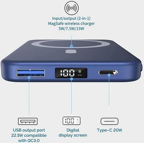 DEKSMO Magnet Wireless Power Bank mit 10.000 mAh für 23,18€ (statt 33€)