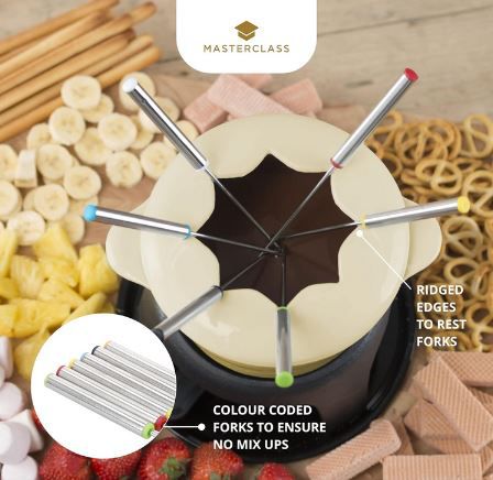 MasterClass Gusseisen Fondue Set, 21 x 18 cm für 30,99€ (statt 59€)