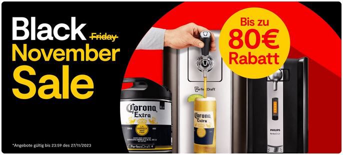 PerfecDraft Black Sale mit bis zu 80€ Rabatt auf Zapfanlagen + Bier