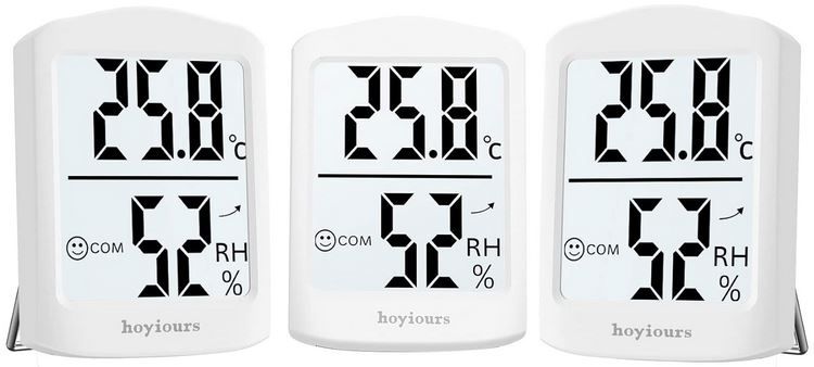 3er Pack hoyiours Indoor Thermo  & Hygrometer für 7,49€ (statt 15€)