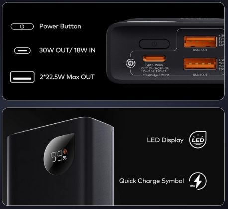 Baseus Power Bank mit 10.000mAh, PD 30W für 24,92€ (statt 38€)