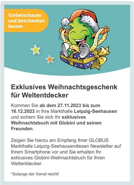 Globus: Exklusives Weihnachtsbuch gratis