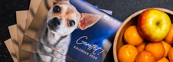 Gratis: Gerettet Kalender von PETA für 2024