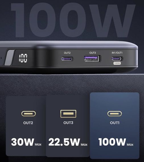 UGREEN 100W Powerbank mit 20.000mAh für 63,99€ (statt 80€)