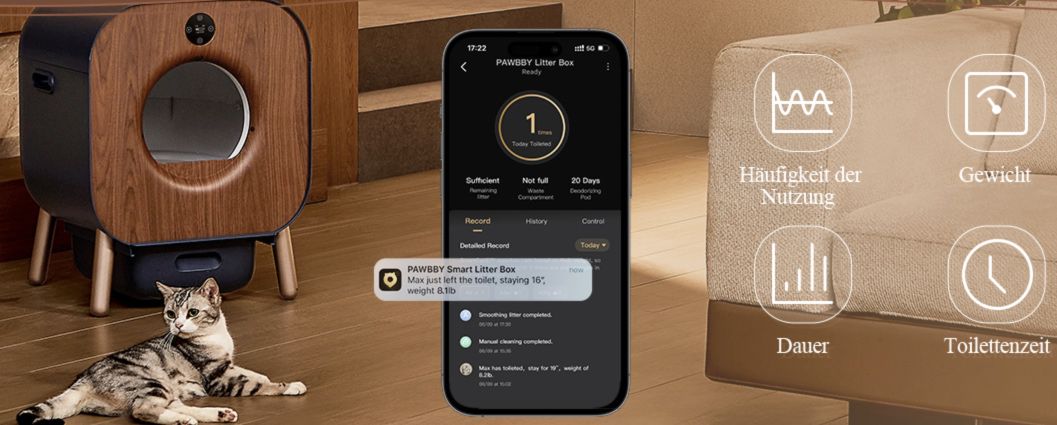 PAWBBY P1 Ultra Selbstreinigendes Katzenklo mit App Anbindung für 499€ (statt 599€)