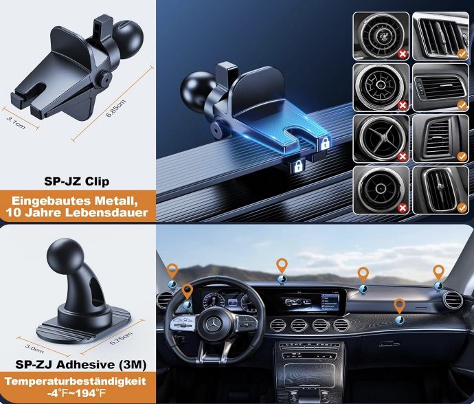 15W Magsafe Kfz Halterung mit Ladefunktion inkl Adapter für 16,51€ (statt 25€)