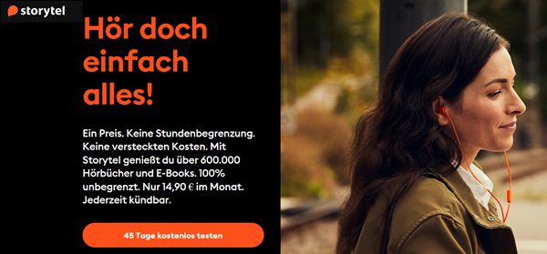 Geht noch! 45 Tage GRATIS Zugang zu Hörbüchern und E Books bei Storytel