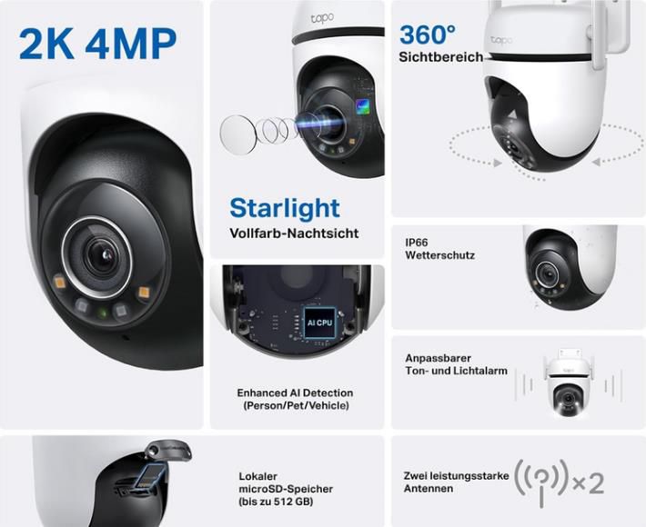 TP Link Tapo C520WS Wi Fi Camera für Außen für 79,90€ (statt 123€)
