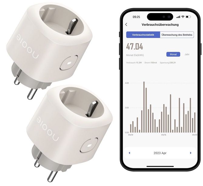 2x Nooie NSP11 WLAN Steckdose (10A) für 12,99€ (statt 24€)