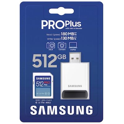 Samsung PRO Plus SD-Karte mit 512 GB für 39,90€ (statt 63€)