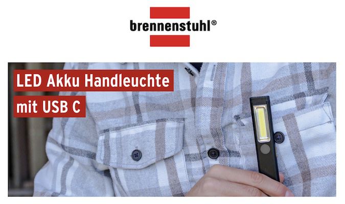 Brennenstuhl PL 200 AC   Akku Taschenlampe für 16,29€ (statt 22€)