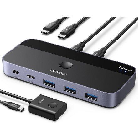 UGREE🛜 N USB Switch für 2 PCs mit 10Gbps USB 3.2 für 36,99€ (statt 60€)