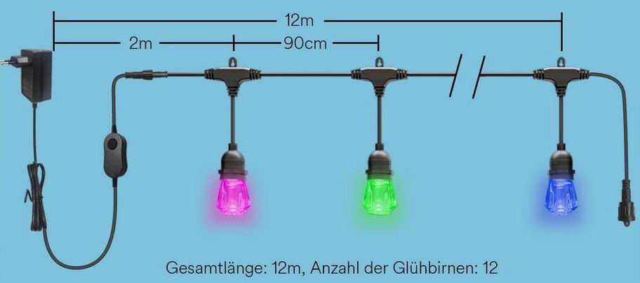 Ligency RGBW+IC LED Lichterkette (12m) für Außen 39,99€ (statt 80€)