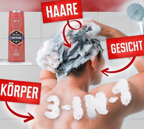 Old Spice Captain 3in1 Duschgel & Shampoo für Männer (1 L) für 6,74€ (statt 9€)