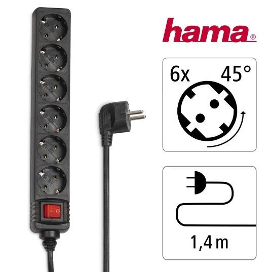 🔌 Hama Steckdosenleiste 6 fach mit Save Energy Schalter für 5,99€ (statt 10€)