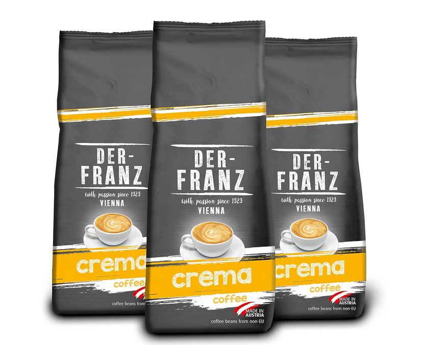 Der-Franz Crema Kaffee ganze Bohne 3 x 500g ab 10,49€ (statt 16€)