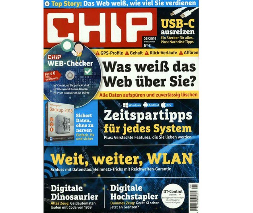 Chip Plus im Jahres Abo mit 12 Ausgaben für nur 34,90€ (statt 107€)