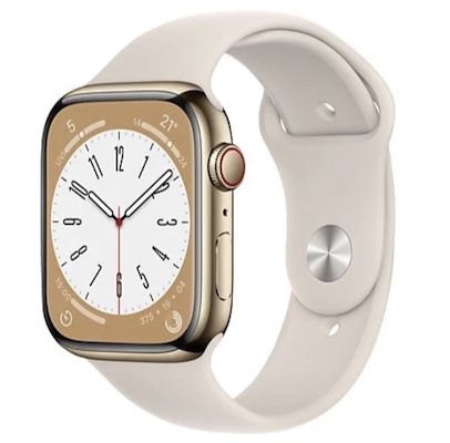 Apple Watch Series 8 (45mm, LTE) mit Edelstahl Gehäuse für 529€ (statt 619€)
