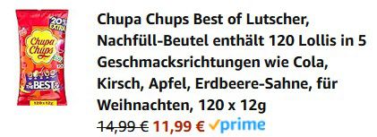 120 Chupa Chups Best of Lutscher ab 11,99€ (statt 15€)