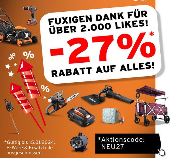 Fuxtec 27% Rabatt   z.B. FUXTEC Bollerwagen FX CT700 in Grau für 150,17€ (statt 199€)