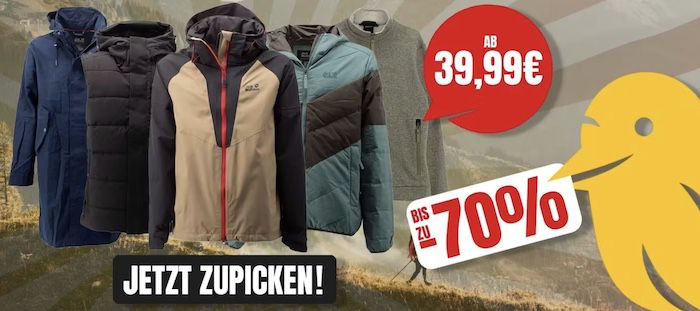 Jack Wolfskin Jacken je nur 47,25€   nur Größe M