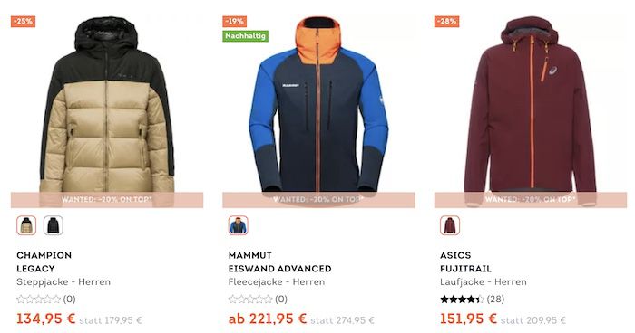 Winterjacken Sale bei Sportscheck + 20% Extra Rabatt