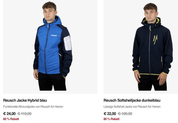 🔥 80% Rabatt auf Reusch Jacken   z.B. Softshelljacke 22€ (statt 55€)