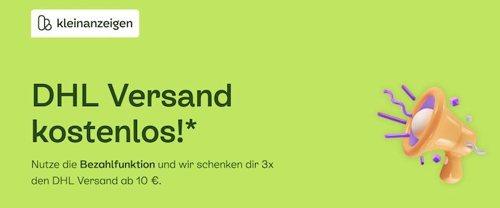 Tipp: Kleinanzeigen.de kostenloser DHL Versand