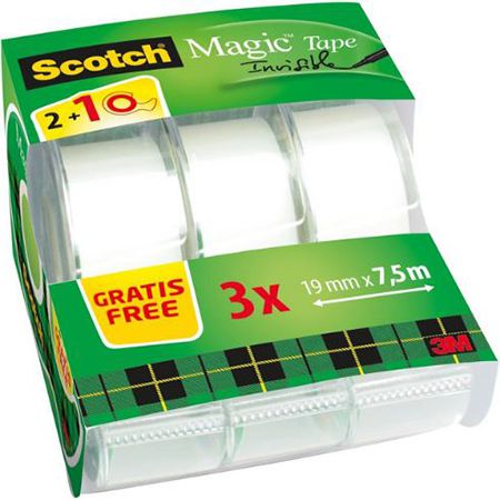 3er Pack Scotch Magic Tape Handabroller, 19mm x 7,5m ab 5,21€ (statt 9€)
